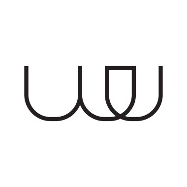 uw ilk harf vektör logosu