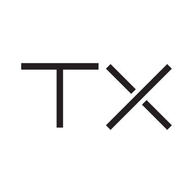 tx ilk harf vektör logosu