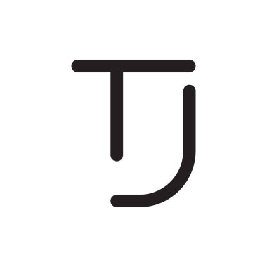 tj ilk harf vektör logosu