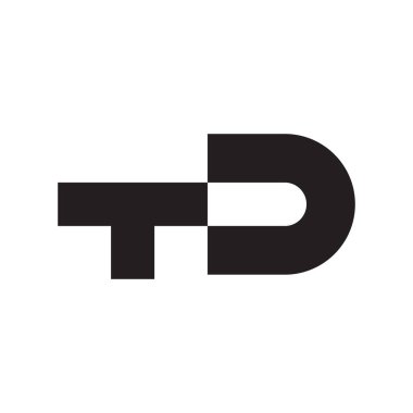 td ilk harf vektör logosu