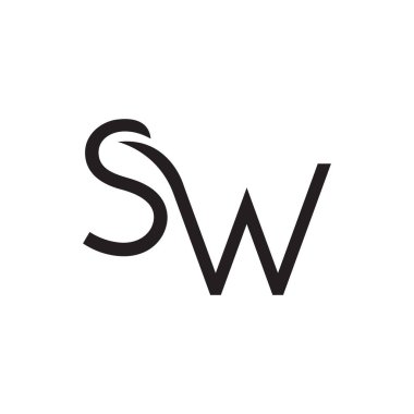 sw ilk harf vektör logosu