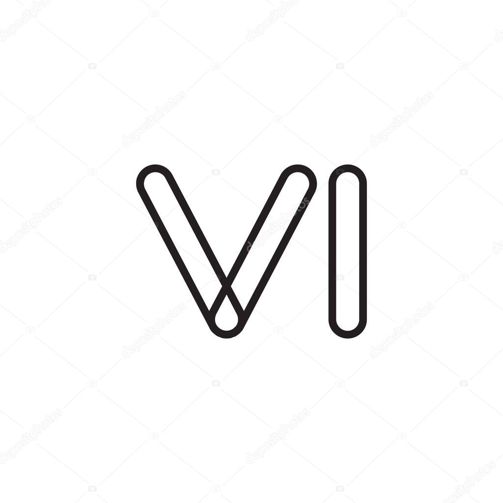 Vi initial letter vector logo