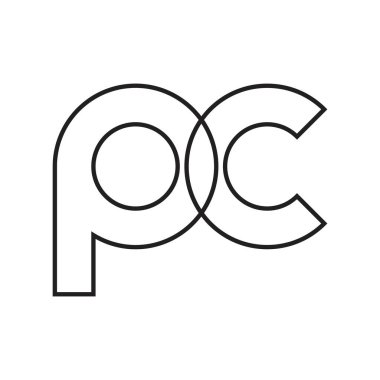 pc ilk harf vektör logosu