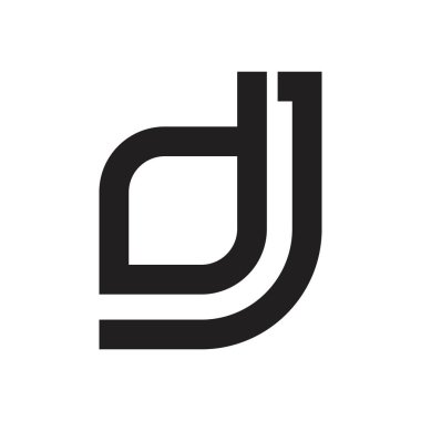dj ilk harf vektör logosu