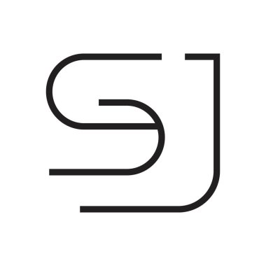 sj ilk harf vektör logosu