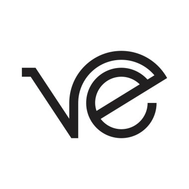 ve ilk harf vektör logosu