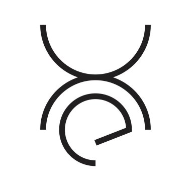 xe ilk harf vektör logosu