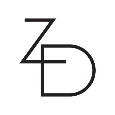 zd ilk harf vektör logosu