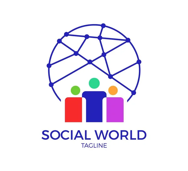 Diseño Plantilla Logotipo Vector Mundo Social — Vector de stock