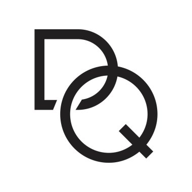 dq ilk harf vektör logosu