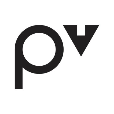 pv ilk harf vektör logosu