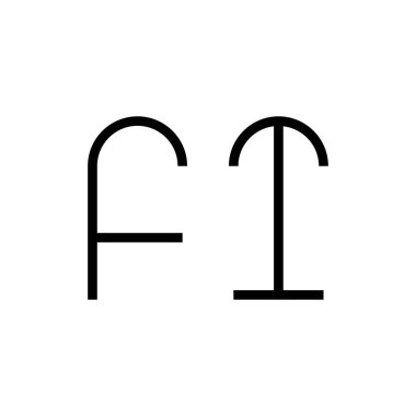 fi ilk harf vektör logosu