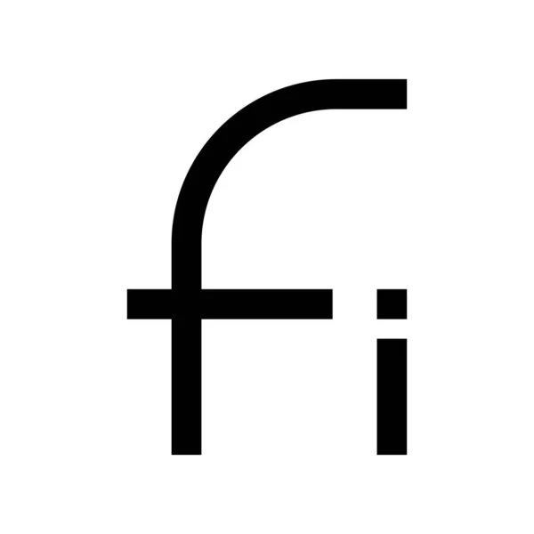 Fi初期文字ベクトルロゴ — ストックベクタ