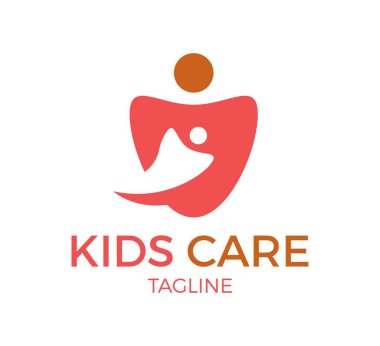 Çocuklar vektör logo şablonu tasarımını önemser