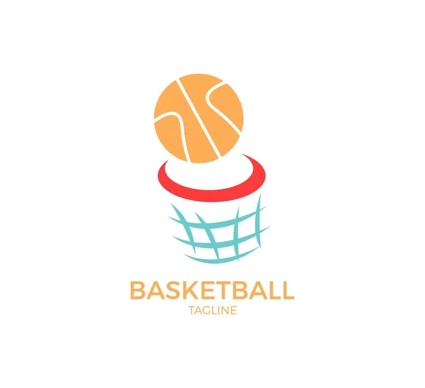 Basketbol Vektör Logo Şablonu Tasarımı — Stok Vektör