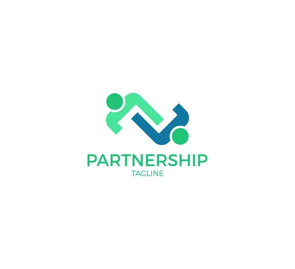 Partnerschaft Vektor Logo Vorlage Design — Stockvektor