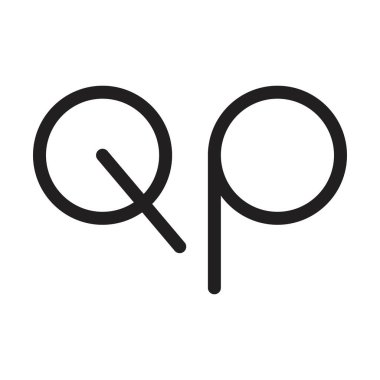 qp ilk harf vektör logosu