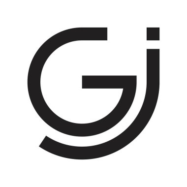 gj ilk harf vektör logosu