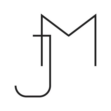 jm ilk harf vektör logosu
