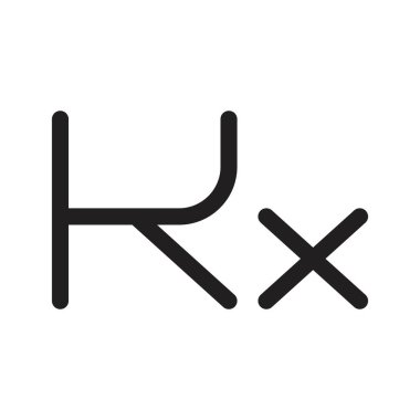 kx ilk harf vektör logosu