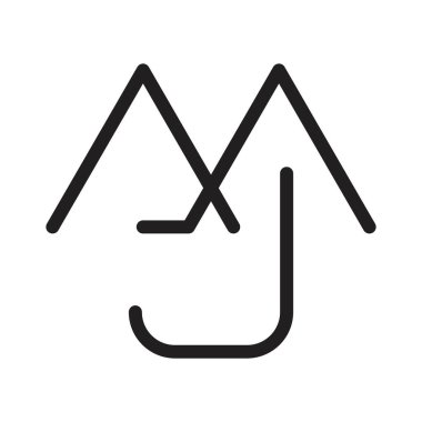 mj ilk harf vektör logosu