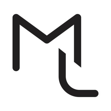 ml ilk harf vektör logosu