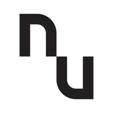nu ilk harf vektör logosu