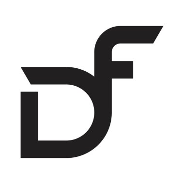 df ilk harf vektör logosu