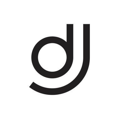 dj ilk harf vektör logosu