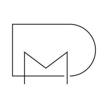 dm ilk harf vektör logosu