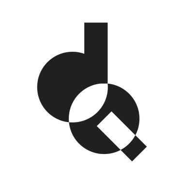 dq ilk harf vektör logosu