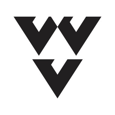wv ilk harf vektör logosu