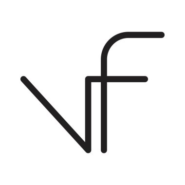 vf ilk harf vektör logosu