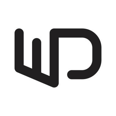wd ilk harf vektör logosu
