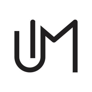 Um ilk harf vektör logosu