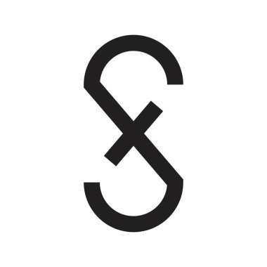 sx ilk harf vektör logosu