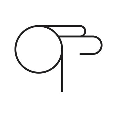 Qb ilk harf vektör logosu