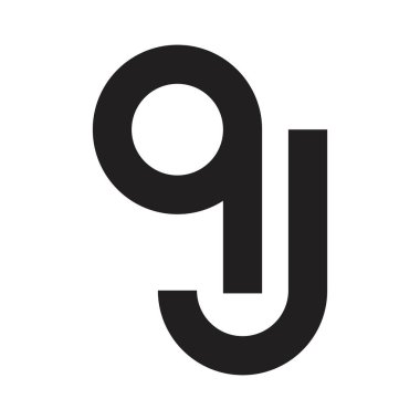 qj ilk harf vektör logosu
