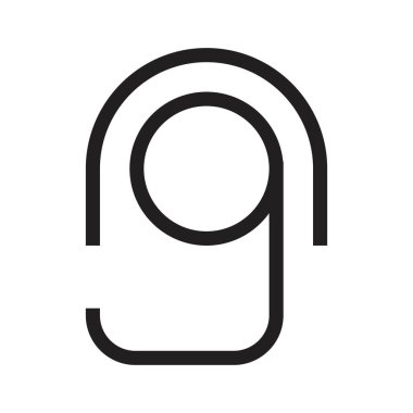 ng ilk harf vektör logosu