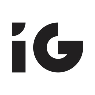ig ilk harf vektör logosu