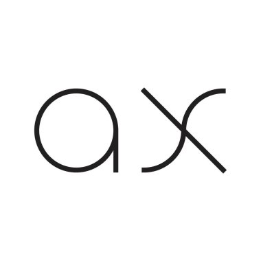 ax ilk harf vektör logosu