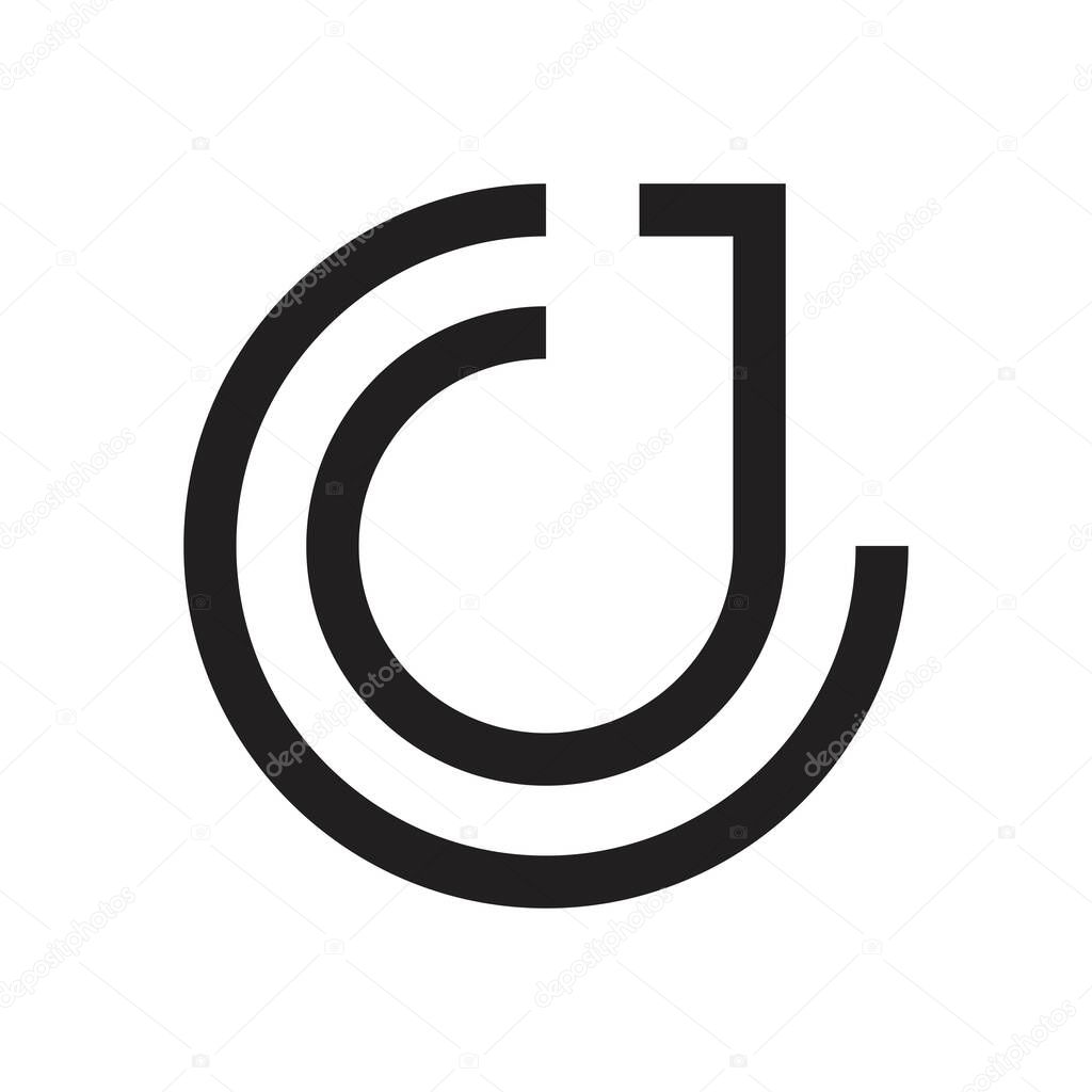 Cj initial letter vector logo