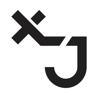 xj ilk harf vektör logosu