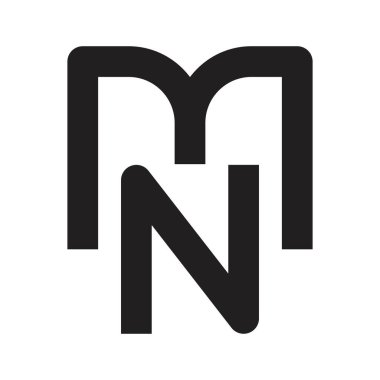 mn ilk harf vektör logosu