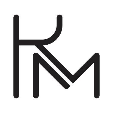 km ilk harf vektör logosu