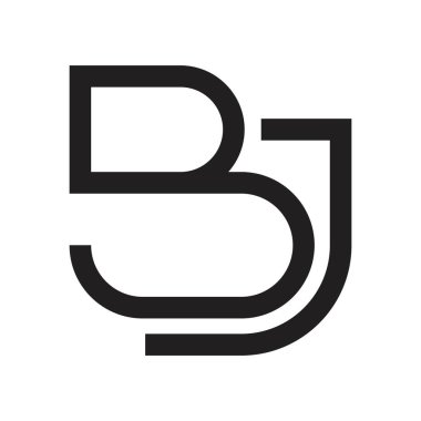 bj ilk harf vektör logosu
