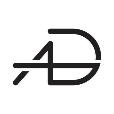 ad ilk harf vektör logosu