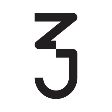 zj ilk harf vektör logosu