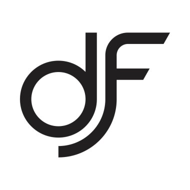 df ilk harf vektör logosu