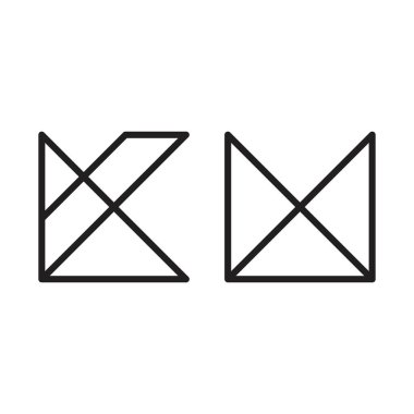 km ilk harf vektör logosu